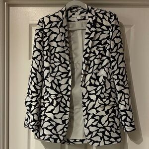 Diane Von Furstenberg Black and White Patterned Blazer